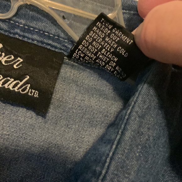 Large Denim Embroidered Button Down Shirt - Picture 6 of 8